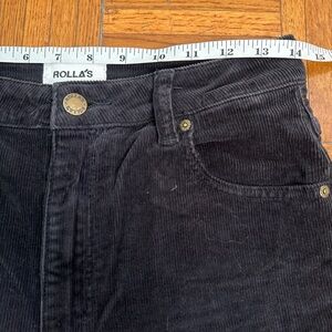 ROLLA'S Original High Rise Straight 28 Women’s Corduroy Quince Ankle Black